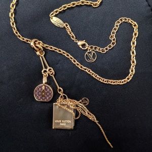 LOUIS VUITTON Charm Necklace Dore